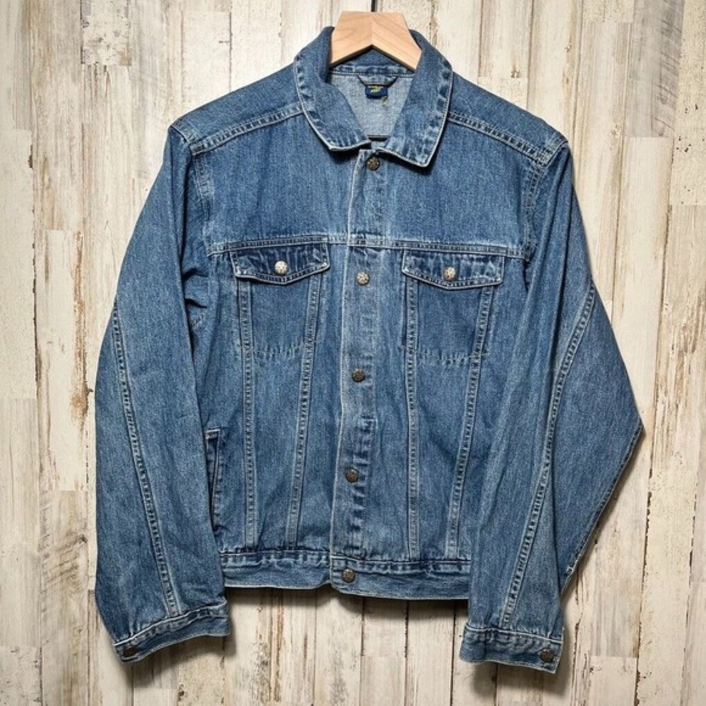 Vintage OshKosh Bgosh Denim‎ Snap Button Jacket Collared Boxy Womens Size Large